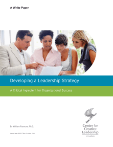 Developing a Leadership Strategy A Critical Ingredient for Organizational Success