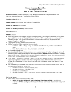 Human Resources Committee Meeting Summary May 18, 2009, 2:00 – 3:30, B16-141