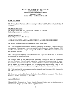 RIVERVIEW SCHOOL DISTRICT NO. 407 CARNATION, WA 98014 February 9, 2010