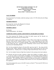 RIVERVIEW SCHOOL DISTRICT NO. 407 CARNATION, WA 98014 April 13, 2010