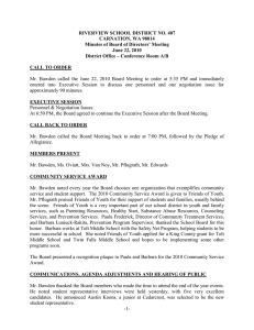 RIVERVIEW SCHOOL DISTRICT NO. 407 CARNATION, WA 98014 June 22, 2010