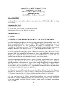 RIVERVIEW SCHOOL DISTRICT NO. 407 CARNATION, WA 98014 September 28, 2010