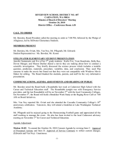 RIVERVIEW SCHOOL DISTRICT NO. 407 CARNATION, WA 98014 October 26, 2010