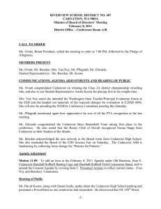 RIVERVIEW SCHOOL DISTRICT NO. 407 CARNATION, WA 98014 February 8, 2011