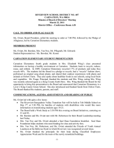 RIVERVIEW SCHOOL DISTRICT NO. 407 CARNATION, WA 98014 March 22, 2011