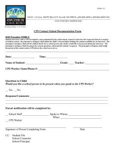 CPS Contact School Documentation Form  RSD Procedure P3080-5: