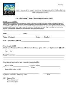 Law Enforcement Contact School Documentation Form  RSD Procedure P3080-5: