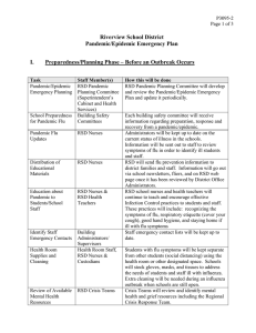 Riverview School District Pandemic/Epidemic Emergency Plan I. Preparedness/Planning