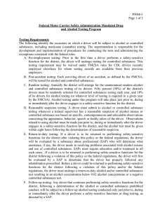 P5060-1 Page 1 of 2  Federal Motor Carrier Safety Administration Mandated Drug