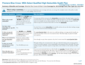 Premera Blue Cross: WEA Select Qualified High Deductible Health Plan