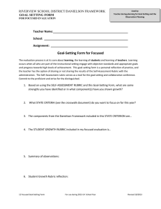 Goal-Setting Form for Focused RIVERVIEW SCHOOL DISTRICT/DANIELSON FRAMEWORK GOAL SETTING FORM