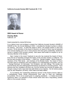 2002 Award of Honor Charley Wolk