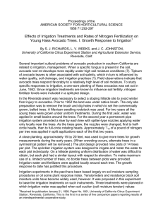 Effects of Irrigation Treatments and Rates of Nitrogen Fertilization on