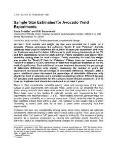 Sample Size Estimates for Avocado Yield Experiments