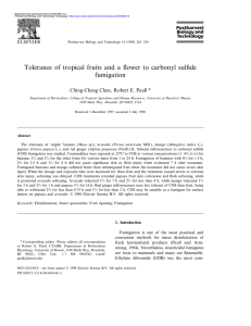 Tolerance of tropical fruits and a flower to carbonyl sulfide fumigation