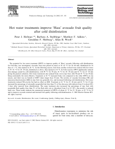 Hot water treatments improve ‘Hass’ avocado fruit quality after cold disinfestation