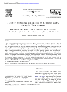 The effect of modified atmospheres on the rate of quality