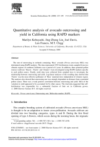 Quantitative analysis of avocado outcrossing and Len Francis, M.T. Clegg