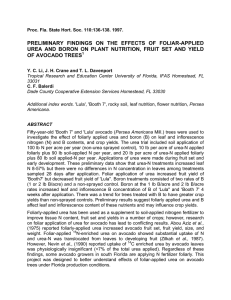 PRELIMINARY FINDINGS ON THE EFFECTS OF FOLIAR-APPLIED