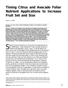 Timing Citrus and Avocado Foliar Nutrient Applications to Increase Carol J. Lovatt