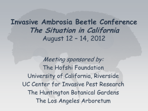 The Situation in California Invasive Ambrosia Beetle Conference