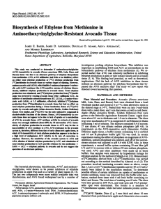 from Biosynthesis of Ethylene Methionine