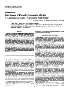 Assay' Phenolic Compounds with 1-Aminocyclopropane-1-Carboxylic Interference of