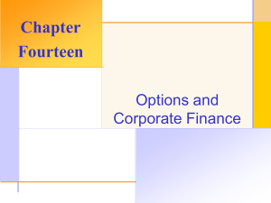 Chapter Fourteen Options and Corporate Finance