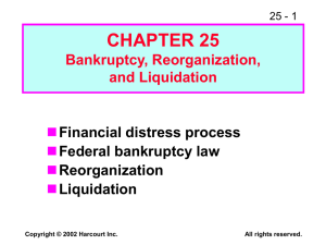 CHAPTER 25  Financial distress process Federal bankruptcy law