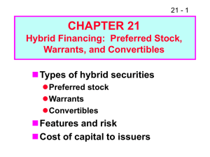 CHAPTER 21  Types of hybrid securities Features and risk