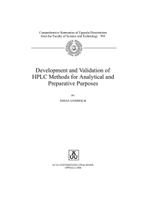 Development and Validation of HPLC Methods for Analytical and Preparative Purposes