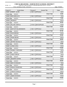 CHECK REGISTER - NORTH PENN SCHOOL DISTRICT