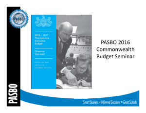 PASBO 2016  Commonwealth  Budget Seminar