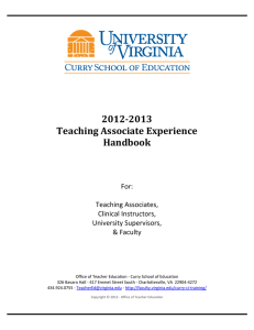 2012-2013 Teaching Associate Experience Handbook