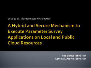 2010-12-01   Cloudcom2010 Presentation Hao SUN@TokyoTech Kento AIDA@NII,TokyoTech