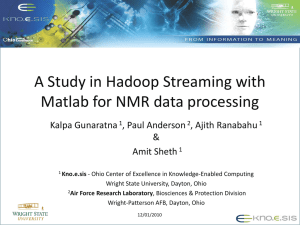 A Study in Hadoop Streaming with Matlab for NMR data processing