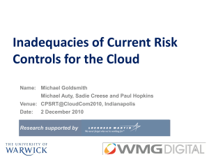 Inadequacies of Current Risk Controls for the Cloud