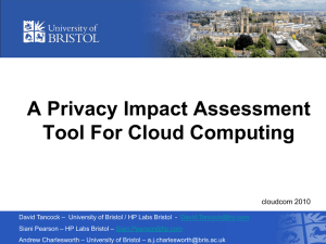 A Privacy Impact Assessment Tool For Cloud Computing cloudcom 2010