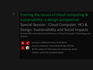 framing the issues of cloud computing &amp; sustainability: a design perspective
