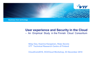 User experience and Security in the Cloud