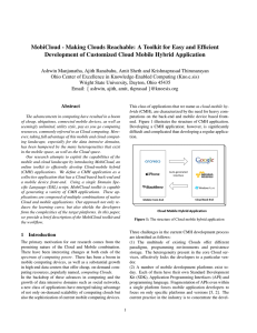 MobiCloud - Making Clouds Reachable: A Toolkit for Easy and... Development of Customized Cloud Mobile Hybrid Application