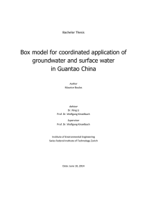 Box model for coordinated application of groundwater and surface water