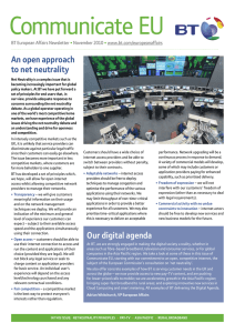 Communicate EU An open approach to net neutrality BT European Affairs Newsletter