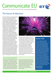 Communicate EU The future of television BT European Affairs Newsletter