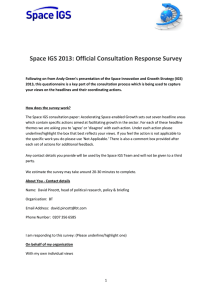 Space IGS 2013: Official Consultation Response Survey