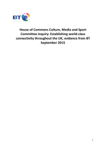 House of Commons Culture, Media and Sport Committee inquiry: Establishing world-class