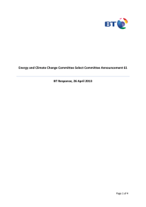 Energy and Climate Change Committee Select Committee Announcement 61