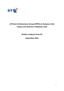 All Party Parliamentary Group (APPG) on Nuisance Calls