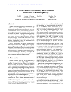 A Realistic Evaluation of Memory Hardware Errors and Software System Susceptibility