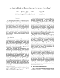 An Empirical Study of Memory Hardware Errors in A Server... Abstract